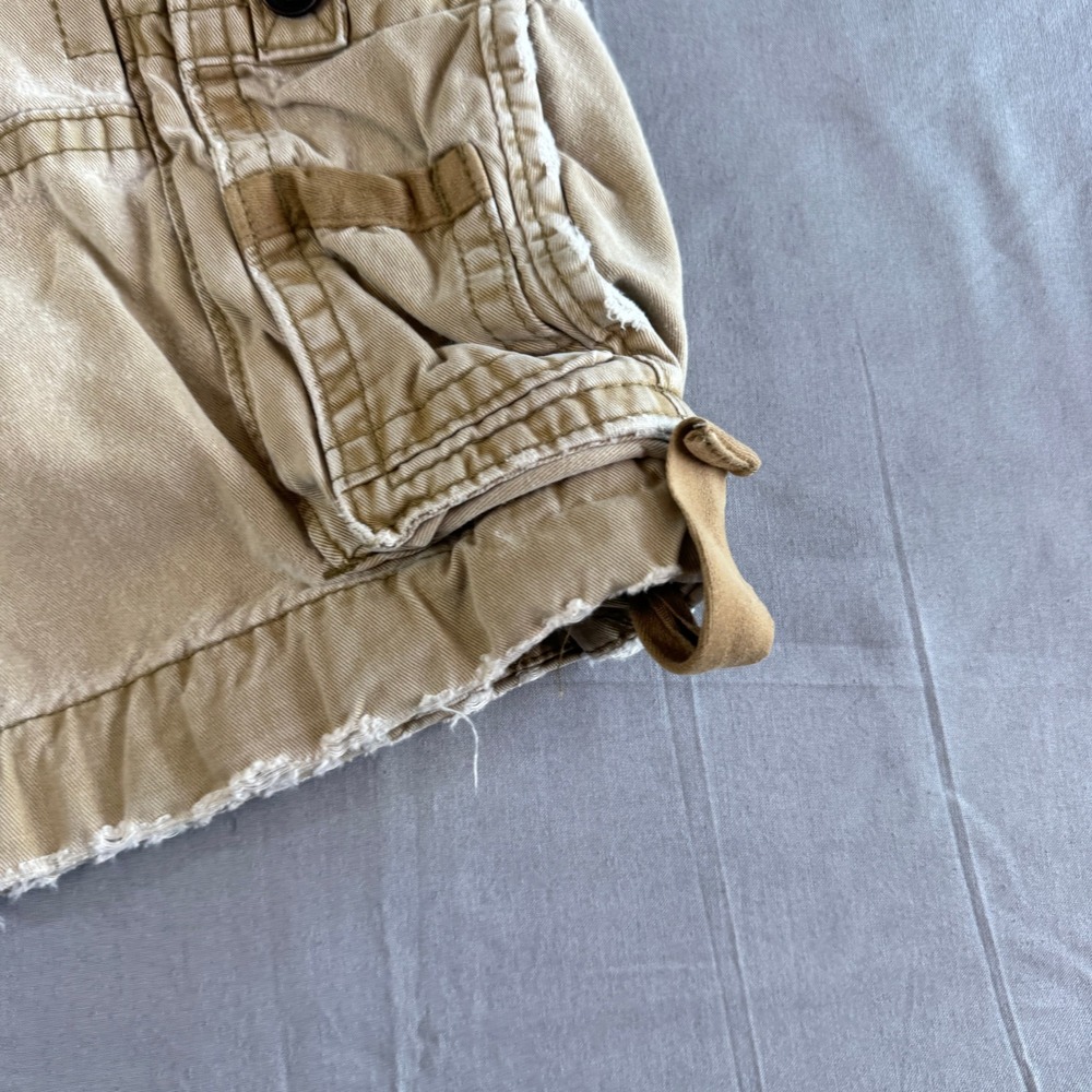 VINTAGE Abercrombie & Fitch Cargo 32 Mens Distressed Paratrooper Pockets Heavy - Picture 8 of 16